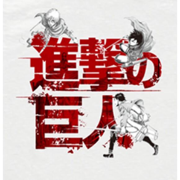 Uniqlo x Attack on Titan Eren Mikasa Armin Graphic T-shirt in White Unisex M - Picture 9 of 9